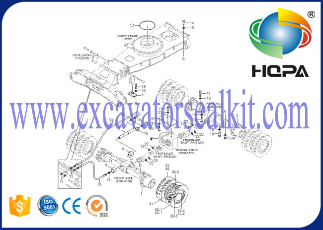 Máquina escavadora R200W-7A R200W-7 R210W-9S Robex Transmission#81N6-40030 de Hyundai