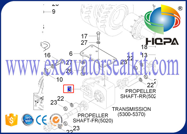 Máquina escavadora R200W-7A R200W-7 R210W-9S Robex Transmission#81N6-40030 de Hyundai