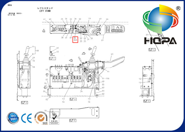O interruptor do acionador de partida de 4250350 ignições cabe Hitachi EX200-2 EX200-3 EX200-5