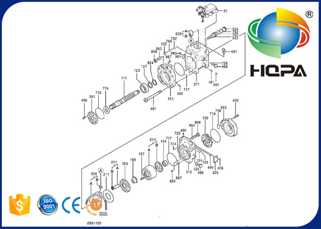 Óleo de selo mecânico de 0682325 estruturas para HITACHI EX1200-6 EX1800-3