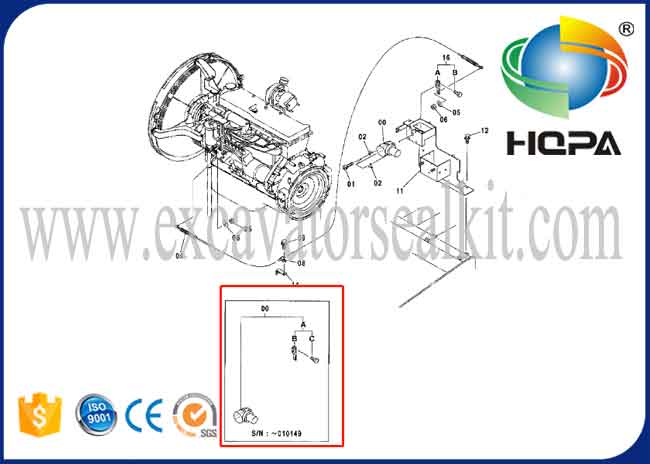 O regulador de pressão do piso viaja de automóvel 4614911 4360509 para Hitachi EX200-5 EX200-6 ZX200