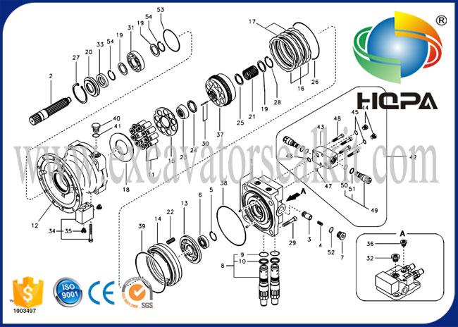Jogos de reparação hidráulicos do motor HZZC-M2X170CHB VOE14524190 do balanço de EC290BLC