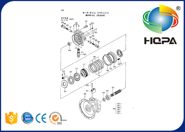 Jogo do selo do motor de 0816217 balanços para a máquina escavadora Hitachi ZX330 ZX330-3