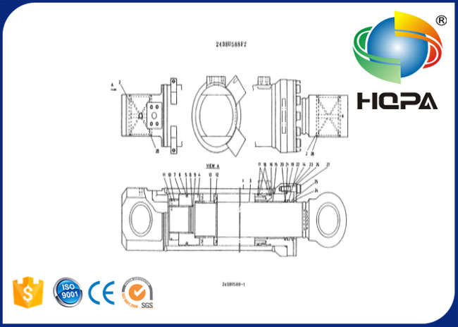 Reparo Kit For Kobelco K909-A K909A do selo do pistão 2438U588R120
